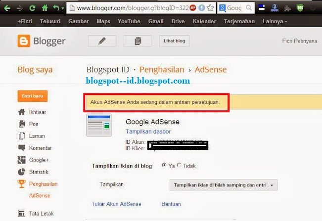 Cara Daftar Google Adsense Melalui Blogger 8
