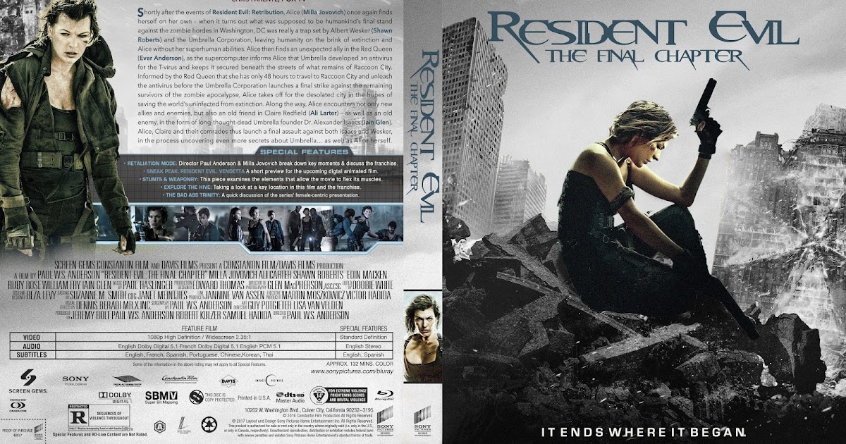 Resident Evil The Final Chapter Bluray Cover - Cover 