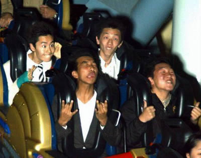 Funny People in Roller Coaster - Photos