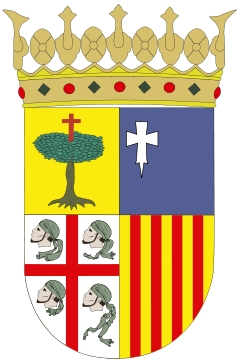 cuatro cabezas de moros, escudo, Aragón