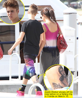 Justin Bieber's New Praying Hands Tattoo on His Left Leg