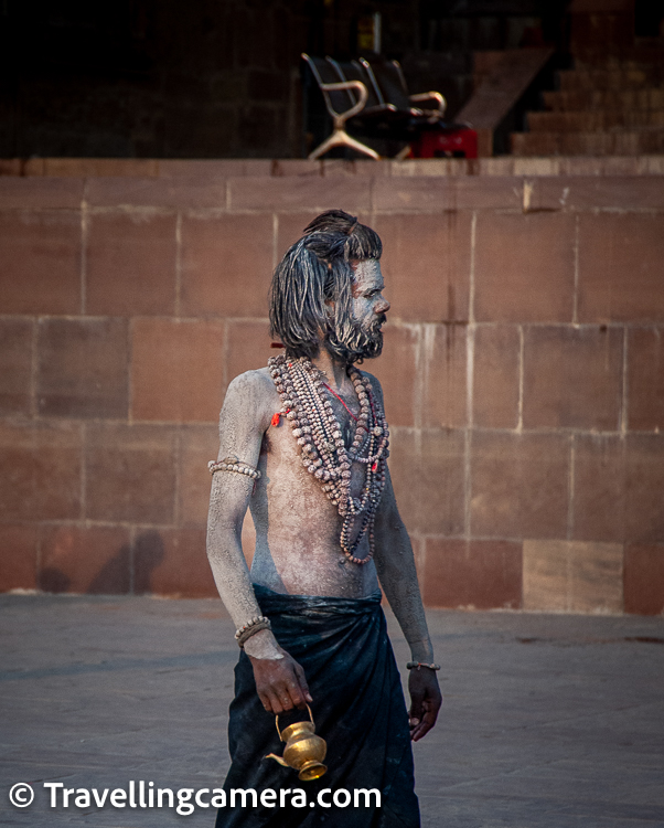 While walking around the streets of Varanasi, I was most scared of clicking photographs of Aghoris. That's because, during my first attempt an Aghori got very angry. This photograph is clicked from a distance by pretending that I am clicking something else. If you don't know about Aghoris, I will highly recommend reading about them.