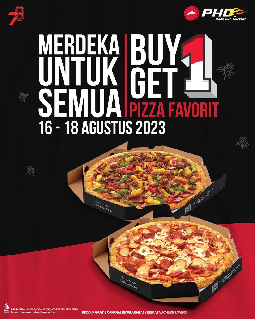 Promo PHD Merdeka Beli 1 Gratis 1 Pizza Pavorit