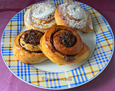 Caracolas de chocolate y cabello de ángel