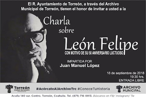 NOTICIAS El Archivo Municipal presenta charla sobre el poeta León Felipe