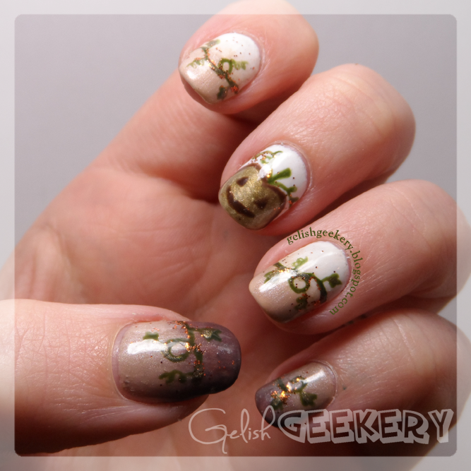 Gelish Halloween Jack-O-Lantern Pumpkin Manicure by Gelish Geekery