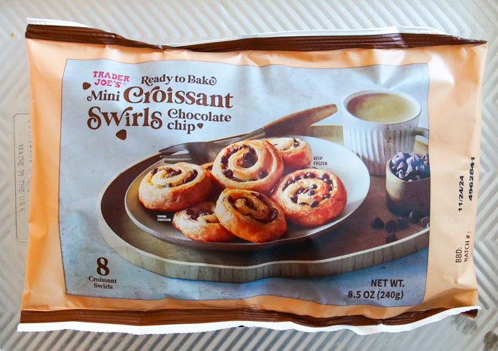 Trader Joe's Mini Croissant Swirls Chocolate Chip package