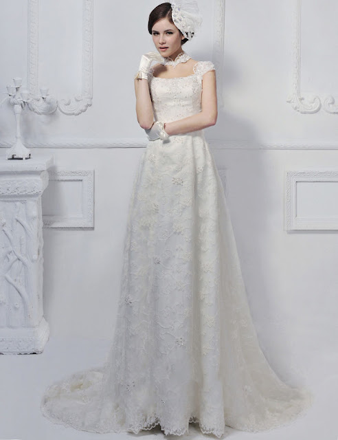 incredible-Natural-Waist-Princess-Square-Lace-Floor-Length-Wedding-Dress