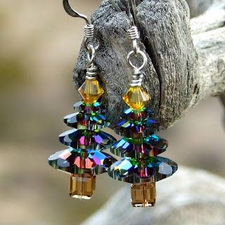 swarovski crystal christmas tree earrings gift idea for women