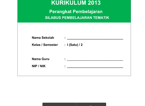 Silabus Integrasi Prota PJOK Kelas 1 Semester 2 Kurikulum ...