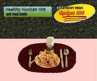 Healthy Mexican rice and meat bowls