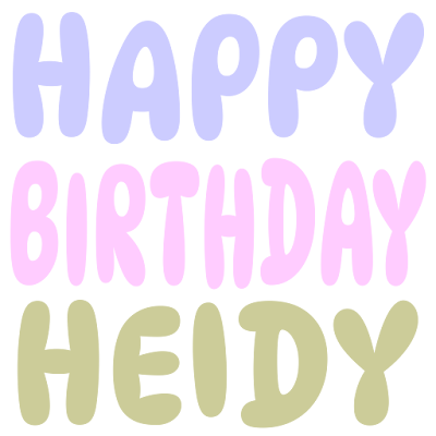 Happy Birthday Heidy (Sticker)