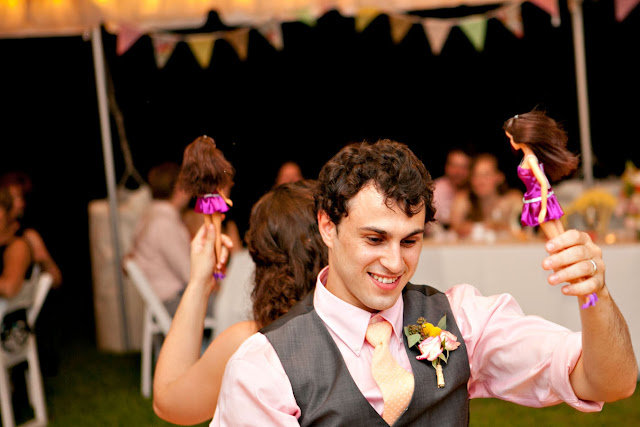 turquoise and coral backyard wedding