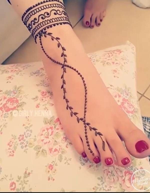 28 Simple And Easy Payal Style Leg Mehndi Designs Foot Henna