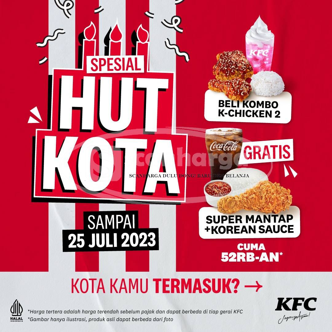Promo KFC SPESIAL HUT 3 KOTA GRATIS Paket Super Mantap
