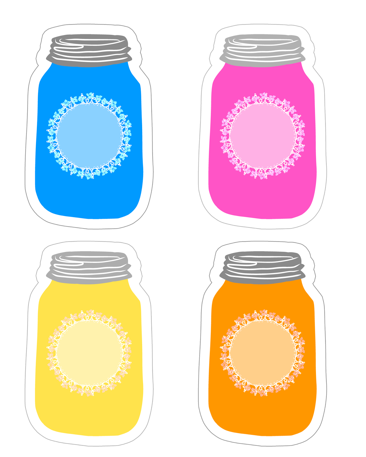 colorful mason jar tag collection free printable the