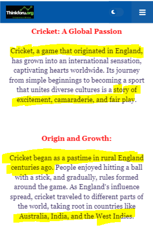 Image of Essay on Cricket