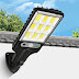 Mini Luminária Solar Poste Rua Parede Refletor 72 Cob Sensor