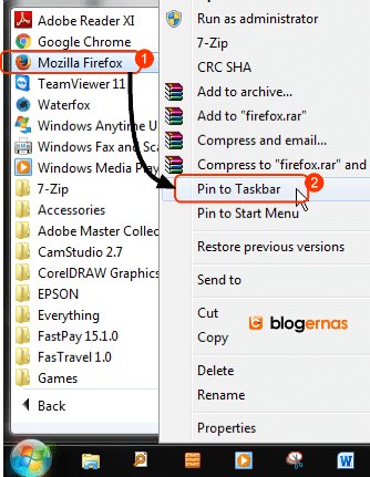 Cara Pin Ikon Program Windows ke Taskbar