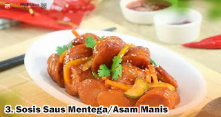 Sosis Saus Mentega/Asam Manis merupakan salah satu inspirasi menu sahur pertama di bulan Ramadhan yang simple