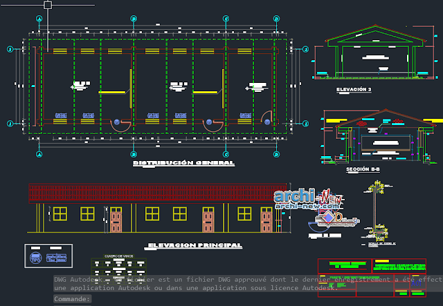 Classrooms School project in AutoCAD 