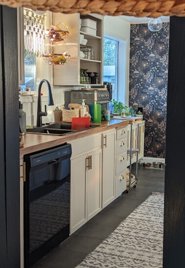 DIY Kitchen Makeover with Peel-and-Stick Counters, Backsplash Tiles, and Accent Wall!