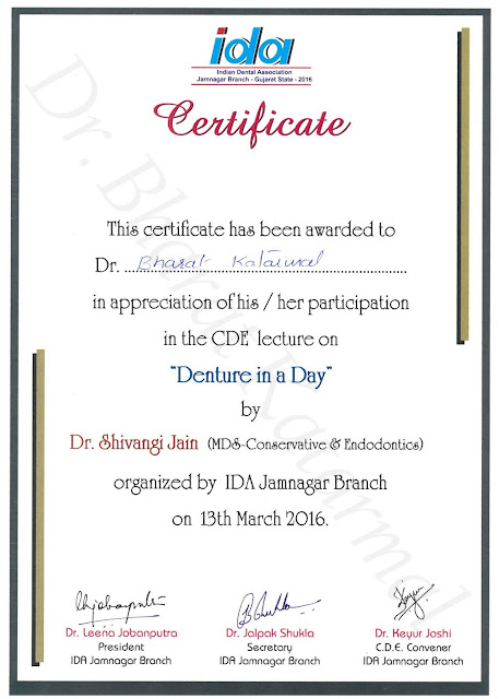 Denture in a Day by Dr. Shivangi Jain at Jamnagar