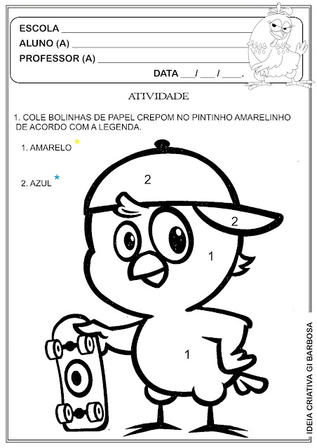 Atividade Maternalzinho A Galinha Pintadinha - Pintinho Amarelinho