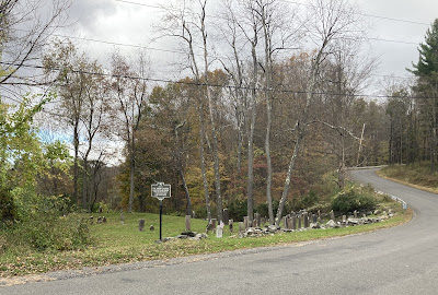 The cemetery of the Krum Church along the roadside in Hillsdale New York