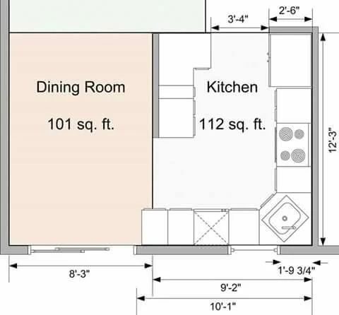 contoh standar ukuran ruang dapur