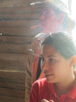 Yuli in a cloud of cigar smoke