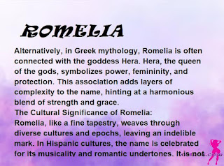 ▷ meaning of the name ROMELIA (✔)