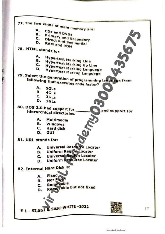 Download Ministry of Defence ISI sub inspector past papers