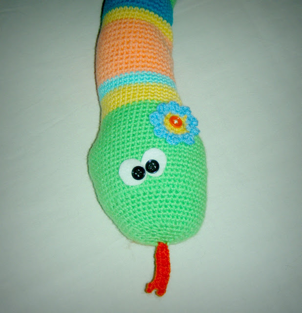 crochet snake stuffed plush toy handmade