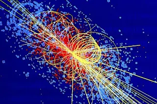 Simulation of a particle collision in which a Higgs boson is produced (Image Credit: Lucas Taylor / CMS and CERN)