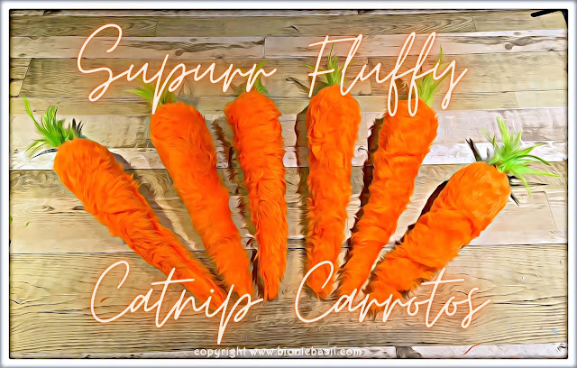 Crafting with Cats Easter Special ©BionicBasil® Supurr Furry Carrot Catnip Kicker Toy