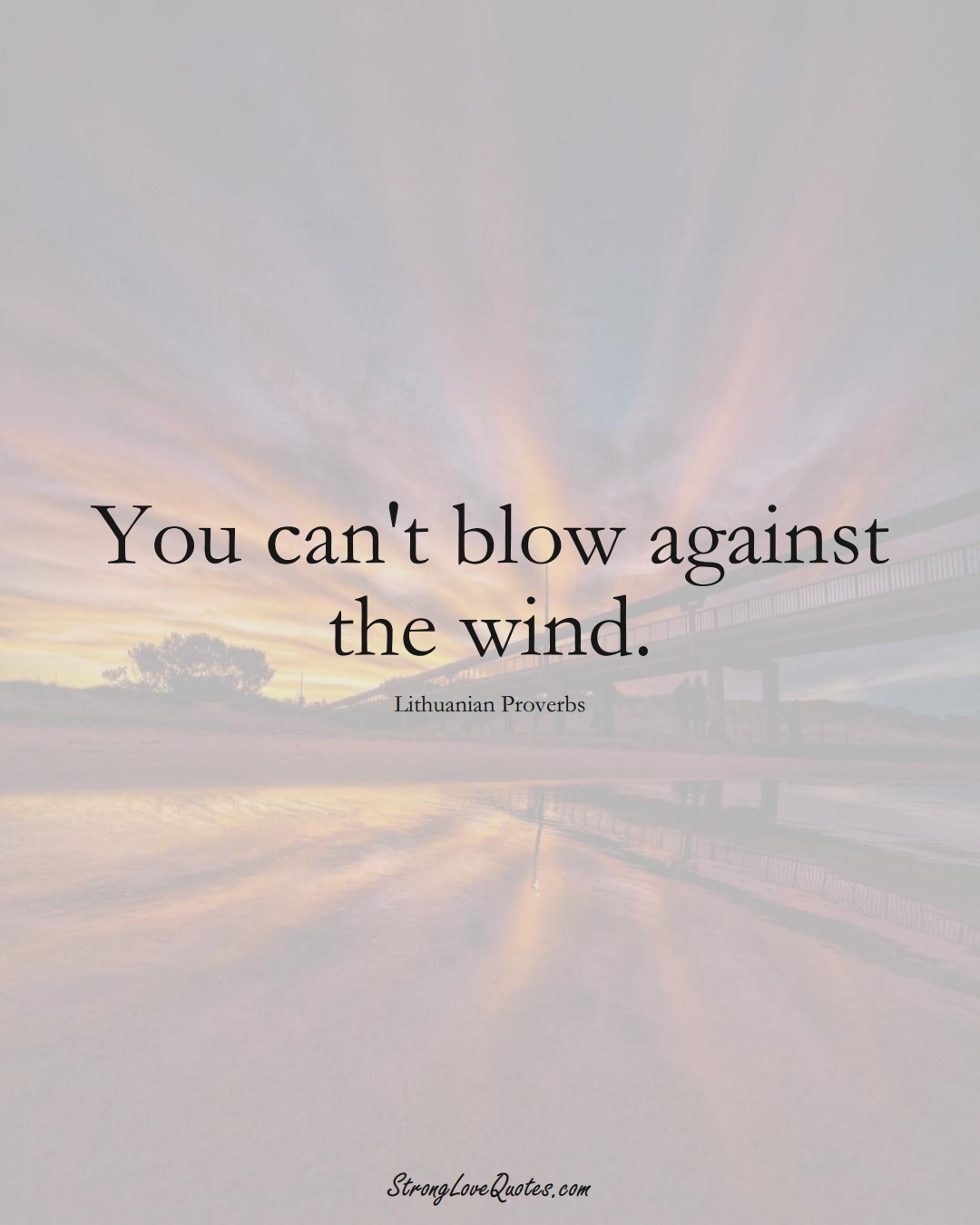 You can't blow against the wind. (Lithuanian Sayings);  #AsianSayings