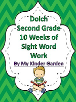 Dolch Second Grade 8 Weeks of Sight Word Work