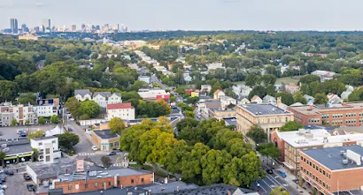 aerial view of Parkside on Adams in Roslindale