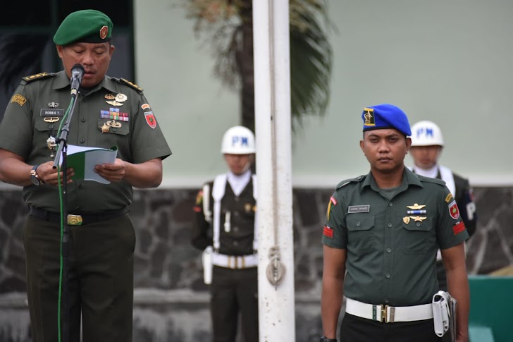 Kasrem 141/Tp, Pimpin Upacara Pengibaran Bendera Dan Pembacaan Amanat Pangdam XIV/Hsn