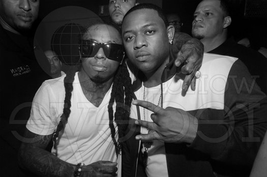 Lil Wayne comemorando o aniversário do Birdman no clube Cameo