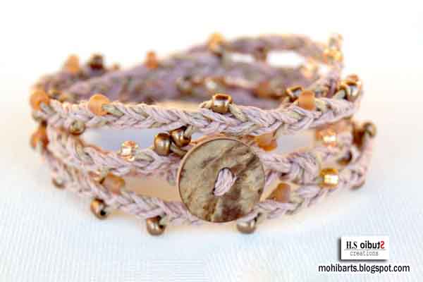 Beaded Hemp Wrap Bracelet