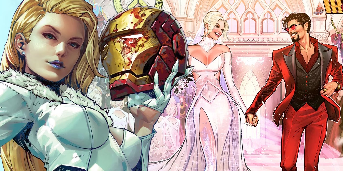 Emma Frost and Tony Stark's wedding.