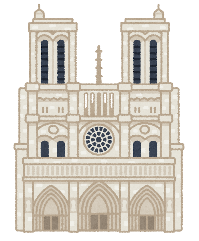 パリのノートルダム大聖堂のイラスト かわいいフリー素材集 いらすとや