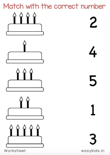 Count and Match Worksheets