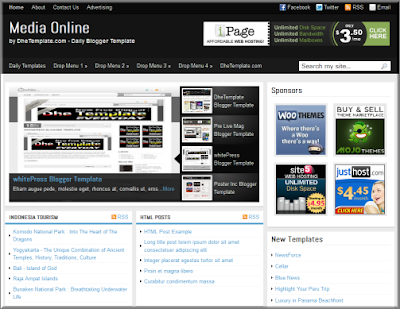 Media online blogger template