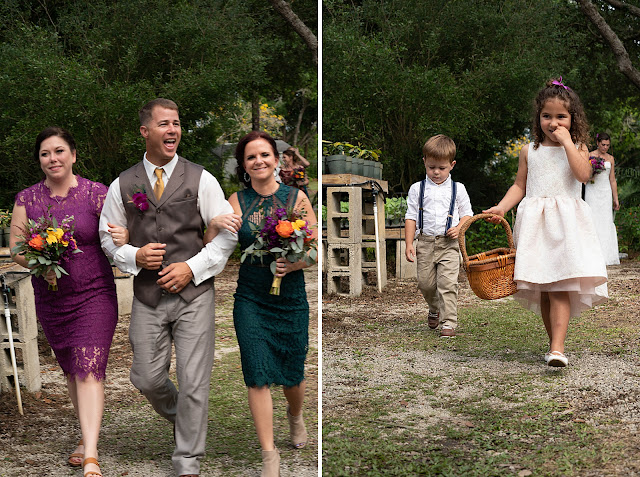 Tropical wedding ceremony at Shadowood Farms wedding in Palm City Florida photo by Houghton Photography