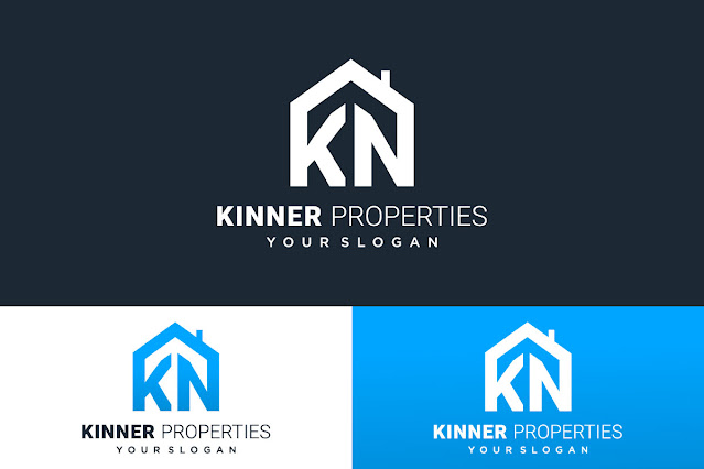 Real estate logo design with KN letters free download