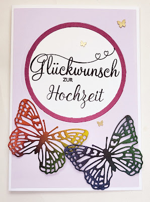Grußkarte zur Hochzeit mit bunten Schmetterlingen Stampin' Up! www.eris-kreativwerkstatt.blogspot.de