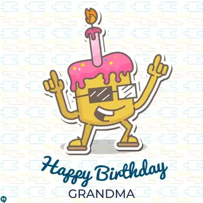 cute happy birthday grandma with funny dancing cake images